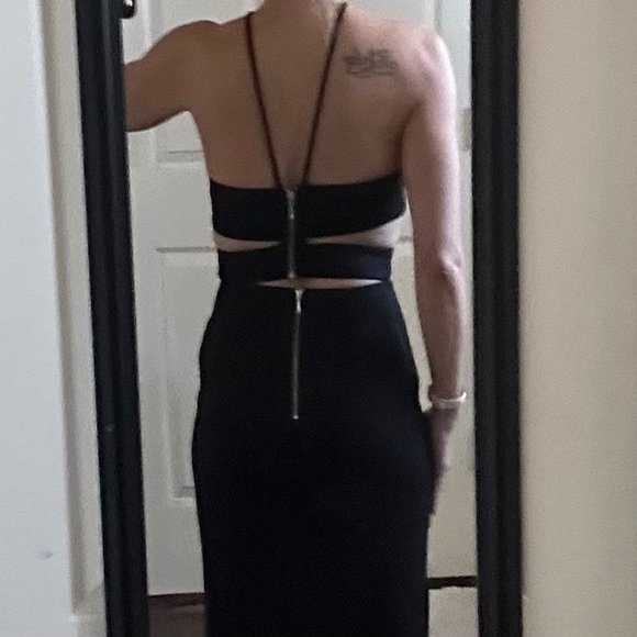 REVOLVE Nicholas black sleeveless cutouts cut outs formal dress gown - Picture 4 of 12